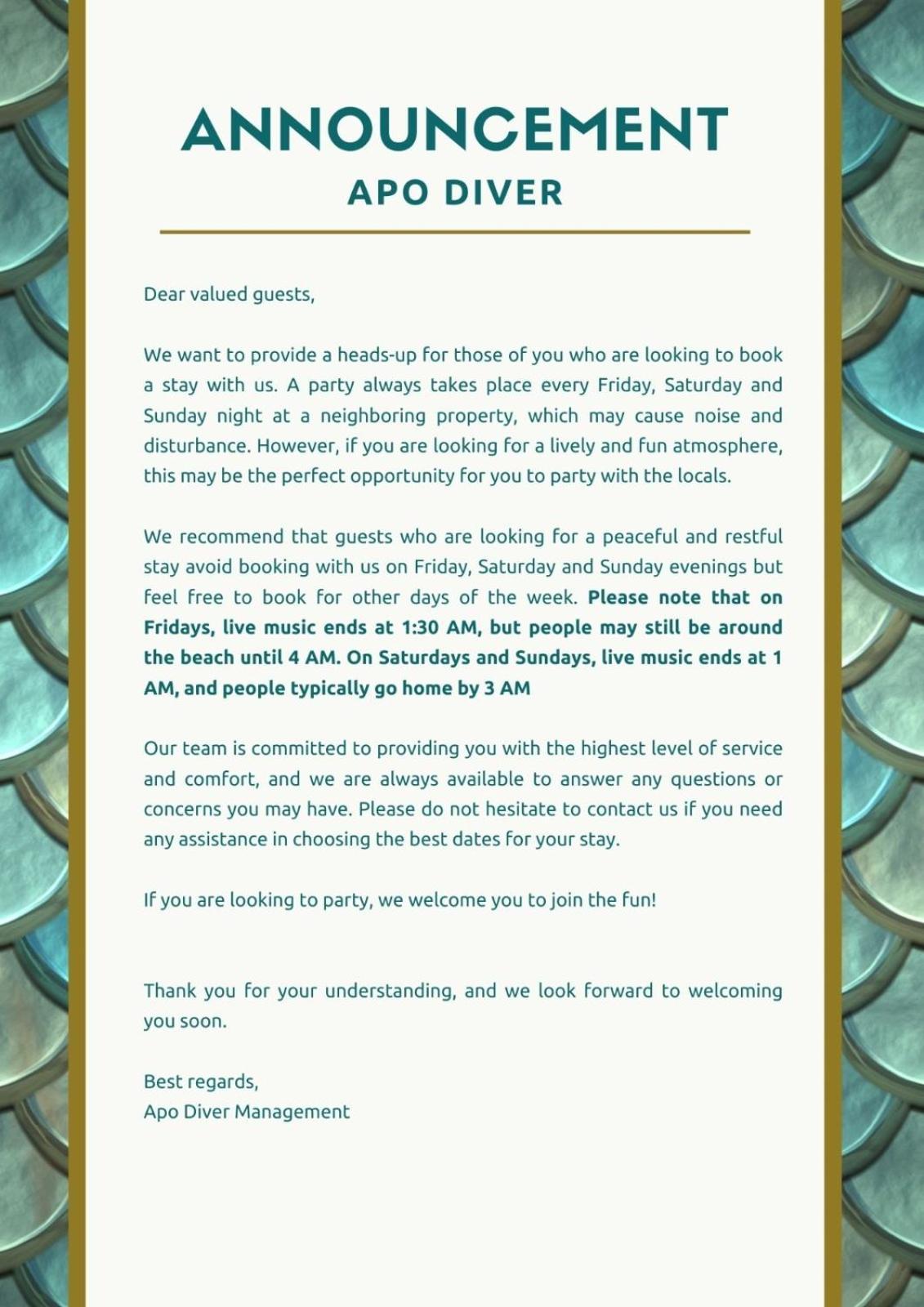 Apo Diver Beach Resort San Juan  Kültér fotó